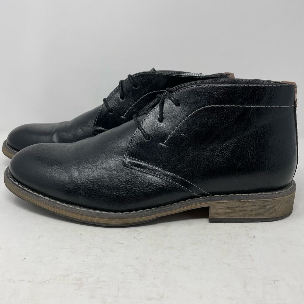 Sonoma Black Bayport Faux Leather Chukka Boots Mens Size 10.5